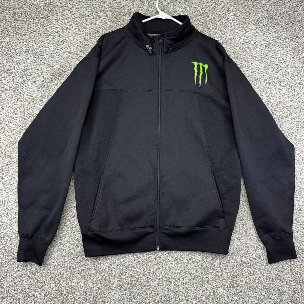 Vintage Monster Energy Jacket Men's Size Large Black‎ Full Zip Expedition Series